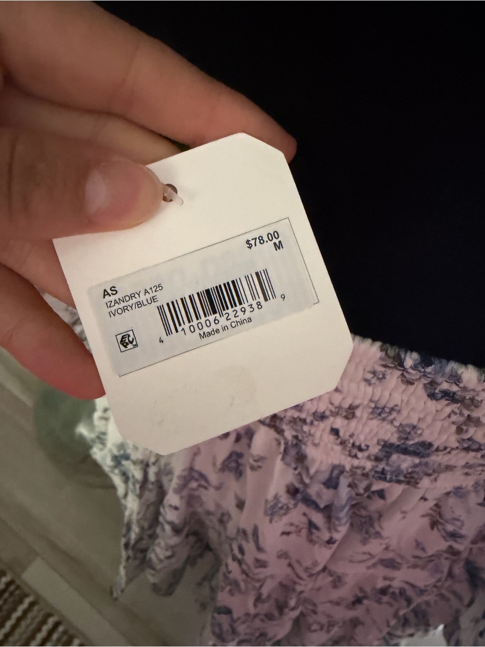 Altar'd State White Dress with Blue Floral Print Mini - Picture 8 of 9